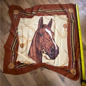 Equestrian satin square scarf handkerchief